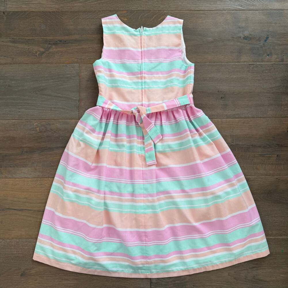 Bonnie Jean Easter Spring Striped Dress Big Girls Size 14 - Picture 5 of 6